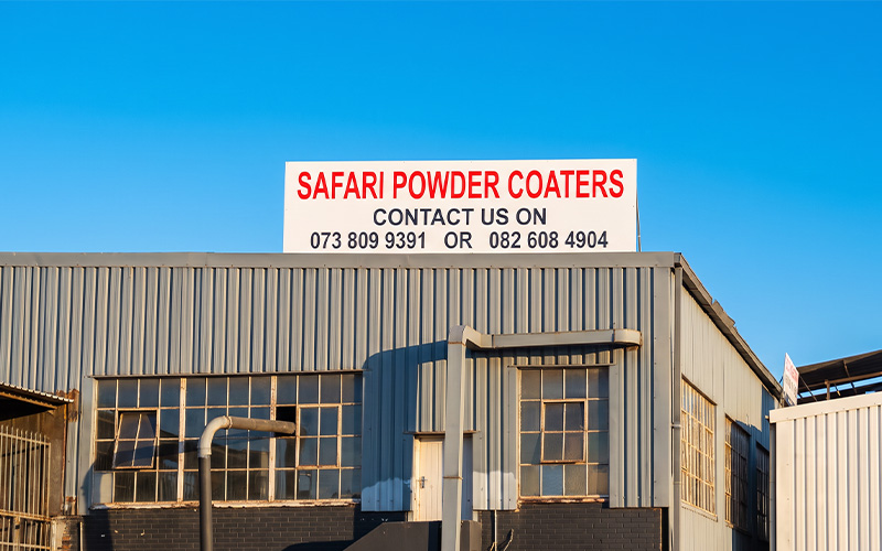 Finished external signage for a commercial exterior