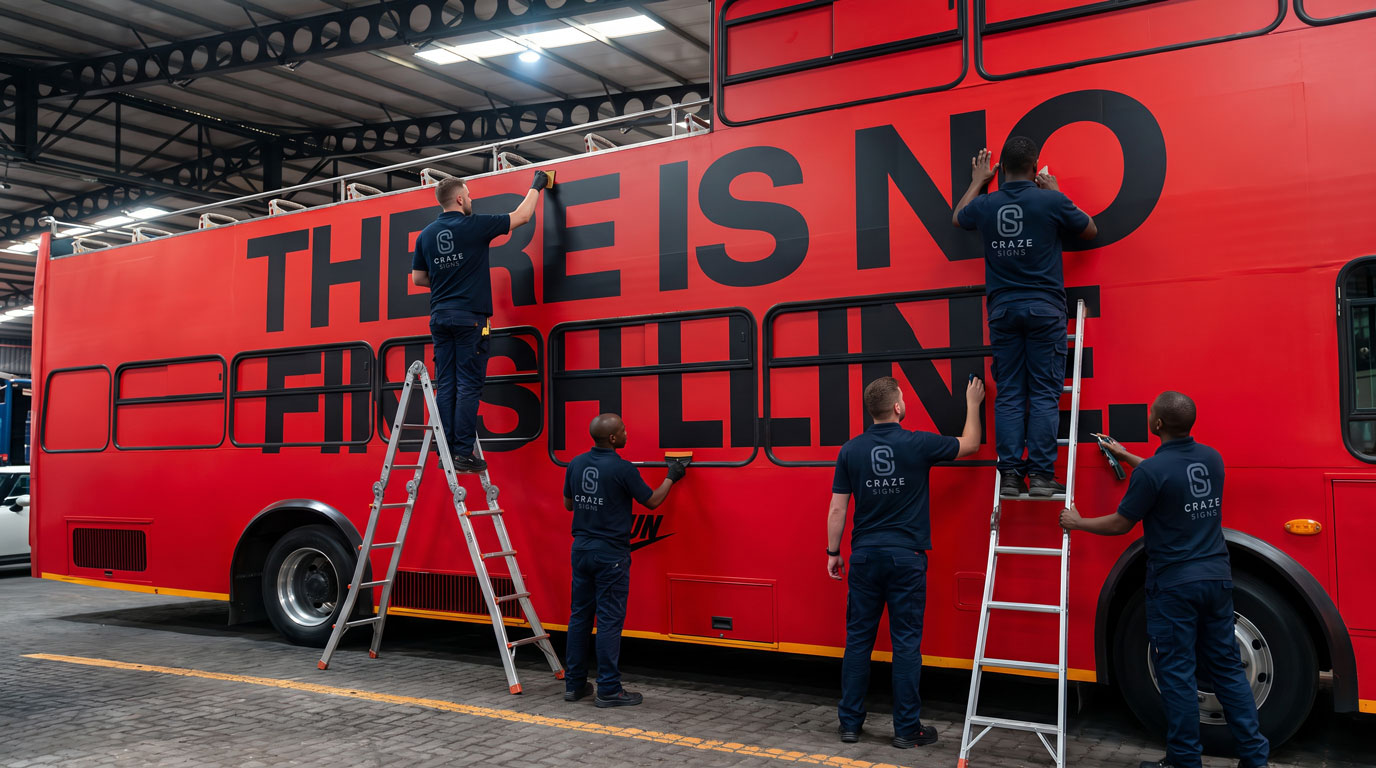 Large-format vehicle signage project by Craze Signs